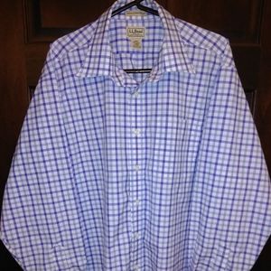 L.L. Bean Blue/White Button Down Shirt
